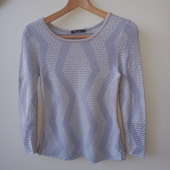 Nic+Zoe Women's Light GrayBlue Sweater Size XS US - Picture 3 of 12